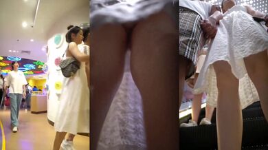 商城跟随偷窥跟老公逛街的漂亮少妇 蕾丝透明花内内 逼毛浓密